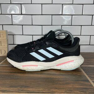 adidas Solar Glide 5 Womens Size 7 Running Shoes Black Lace Up Trainers Sneakers
